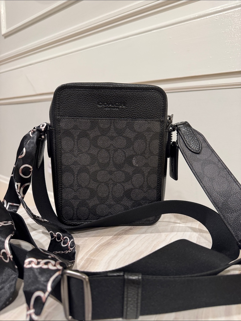 Coach Bag Sullivan Black Charcoal Signature Logo Crossbody Messenger Bag - Picture 4 of 17